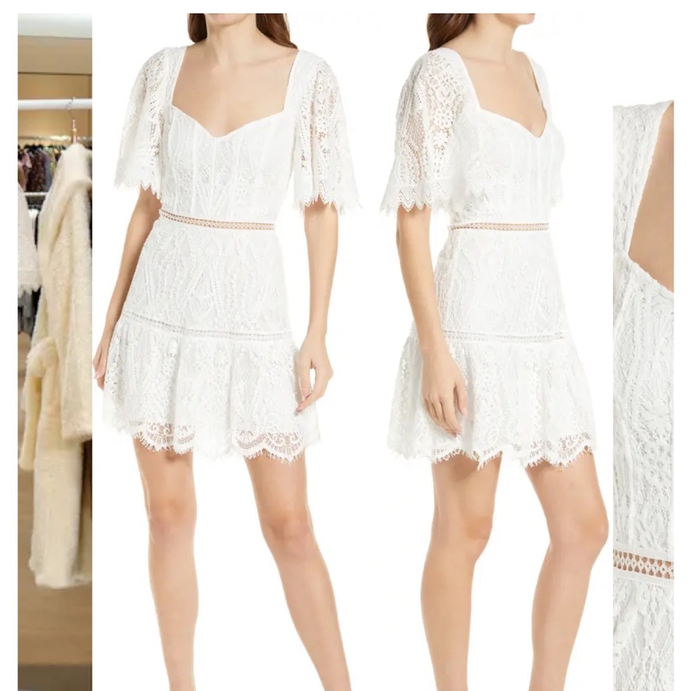 SAYLOR Zuzanna Lace Flutter Sleeve Minidress